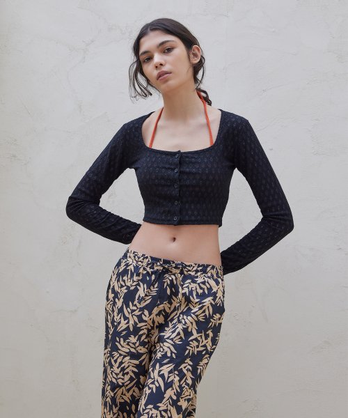 LOUNGE PUNCHING CARDIGAN_black
