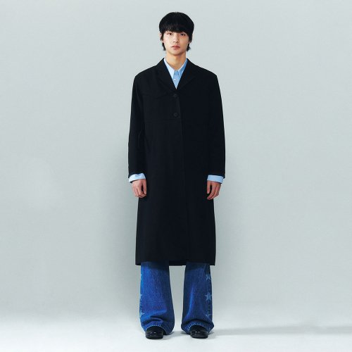 Western Coat With Raw Edge [Black]