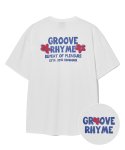 그루브라임(GROOVE RHYME) FLOWERY GROOVE LOGO T-SHIRTS (WHITE) [LRRMCTA341M]