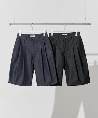 제로 Two Tuck Clean Denim Shorts [2 Colors]