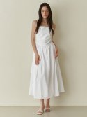 카인더베이비(KINDABABY) Pure semi shirring long dress - white