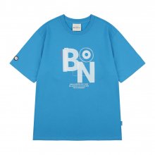 남성 그래픽 라운드 반팔 티셔츠 블루 BNBTS221M