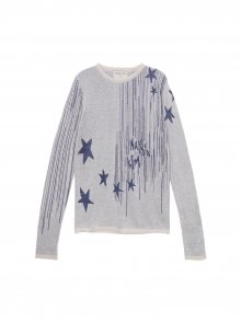 MILKY WAY JACQUARD KNIT TOP IN IVORY