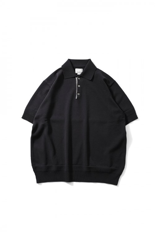 Dana Cotton Pullover Collar Knit Ash Black