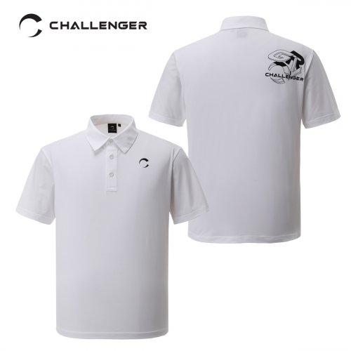 챌린저(Challenger) 유럽 싱글저지 냉감 Clgr 남성 카라넥 반팔 골프티셔츠 화이트 - 87,200 | 무신사 스토어
