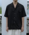 라펠 오픈 카라 셔츠 (블랙)