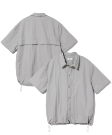 [ONEMILE WEAR] NYLON RELAXED FIT COACH SHIRT LIGHT GRAY