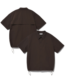 [ONEMILE WEAR] NYLON RELAXED FIT COACH SHIRT BROWN