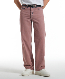 [UNISEX]PINK DYEING PANTS / SEMI WIDE