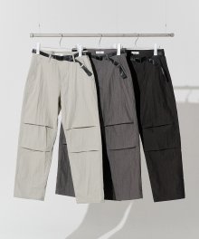 Nylon Parachute Belted Pants [3 Colors]