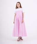에이본(THE-ABON) 스위티 코튼 스트링 슬리브리스 롱 드레스 핑크
