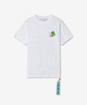 오프 화이트(Off White) 남성 브러쉬 애로우 슬림 반소매 티셔츠 - 화이트 / OMAA027S23JER0040184