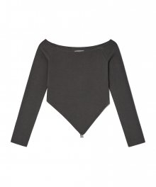 VALEN V-CUT LONG SLEEVE (CHARCOAL)