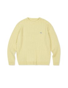 [Mmlg] CABLE KNIT (LIGHT YELLOW)