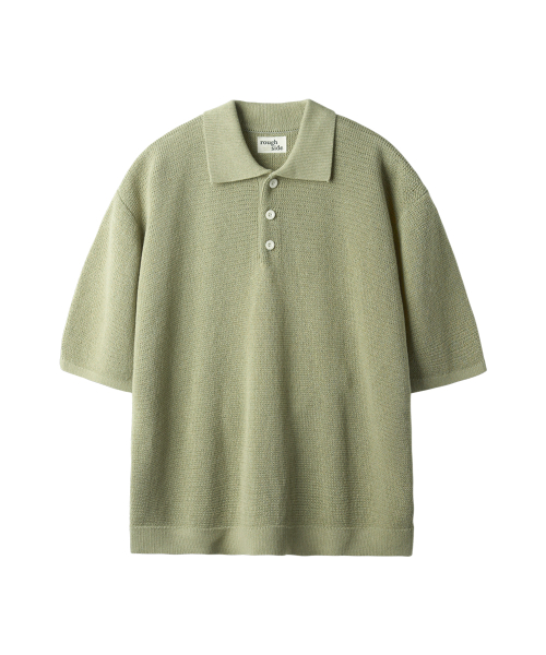 Collar Half Knit Light Olive