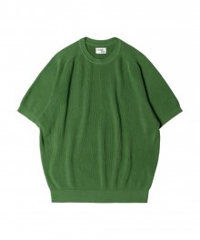 Crewneck Knit Half Sleeve Natural Green