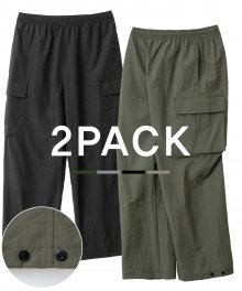 [2PACK] ACHROMATIC_ NYLON CARGO SNAP PANTS ( 4Color )