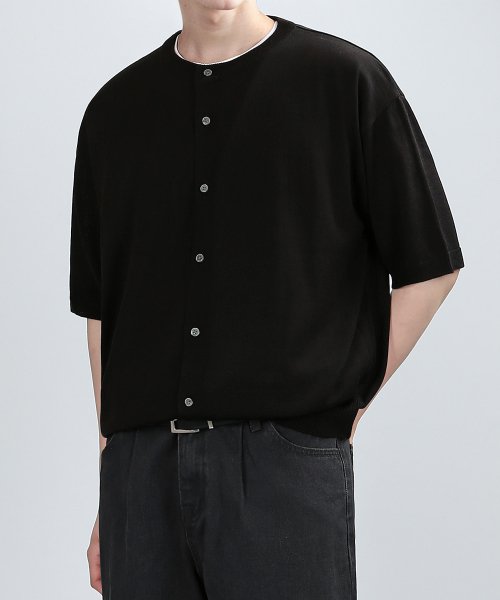 ROUND BREEZE HALF CARDIGAN (BLACK)