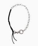 셉텐벌5(SEPTEMBER5) Leather mix chain necklace