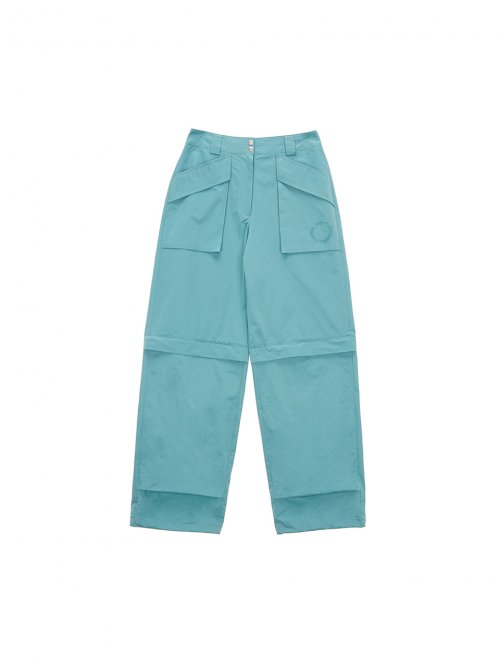 마뗑킴(MATIN KIM) KNEE ZIP OUT POCKET PANTS IN AQUA GREEN
