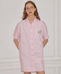 살롱 드 욘(SALON DE YOHN) Solid Wrap Shirt Dress_ Pink
