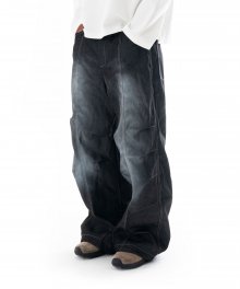 Sprayed Denim Pants (Black)