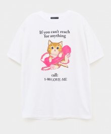 CALL ME CAT OVER FIT T SHIRTS WHITE