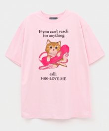 CALL ME CAT OVER FIT T SHIRTS LIGHT PINK