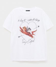 FURRY CATPID OVER FIT T SHIRTS WHITE
