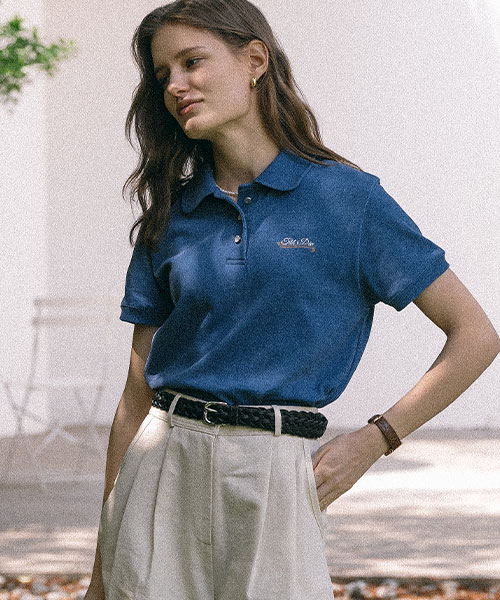 Terry collar T-shirt_Blue
