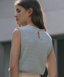 Finn gold point knit vest[3color]