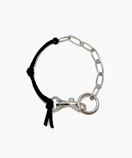 Leather mix chain bracelet