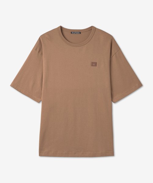 공용 페이스 반소매 티셔츠 - 카디널 브라운 / CL0108BLG