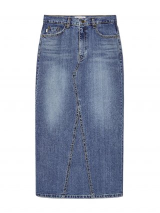 글로니(GLOWNY) 94 MID-RISE DENIM LONG SKIRT (BLUE)