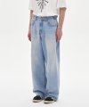 wide denim pants (light blue)