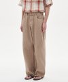 dying wide denim pants (sand pink)