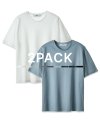 [2PACK] 프리미엄 실켓 하프 슬리브 티셔츠 세트