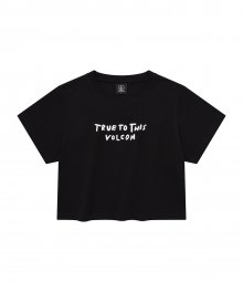 TRUE TO THIS 크롭 반팔 티셔츠(블랙)