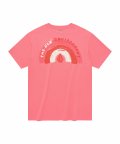 브러시 레인보우 컴포트핏 반팔 티셔츠(라이트 핑크)