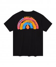 브러시 레인보우 컴포트핏 반팔 티셔츠(블랙)