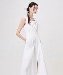 에트몽(ETMON) Shoulder Button Sleeveless Dress, White