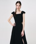 에트몽(ETMON) Shoulder Pintuck Detail Dress, Black