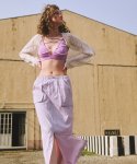 에트몽(ETMON) Pocket Stitch Maxi Skirt, Lavender