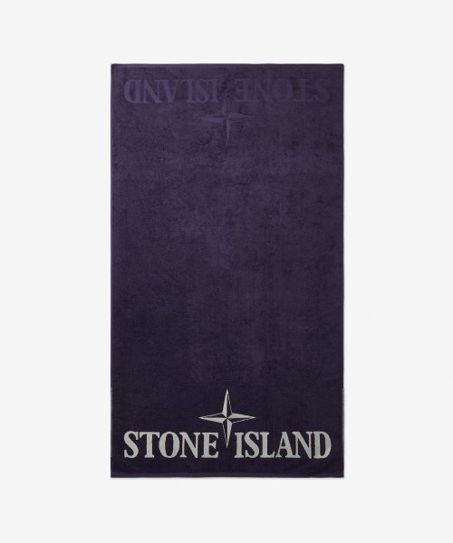 logo-print towel, Stone Island