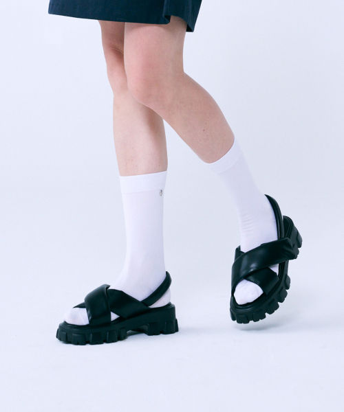 크로스 스트랩 패딩 샌들 412324011 (5cm/2colors)