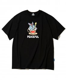 PEACEFUL RABBIT GRAPHIC 티셔츠 - 블랙