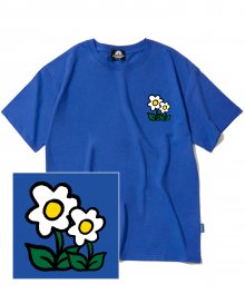 DOUBLE FLOWER LOGO 티셔츠 - 블루