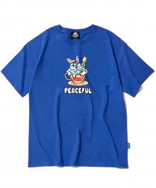 PEACEFUL RABBIT GRAPHIC 티셔츠 - 블루
