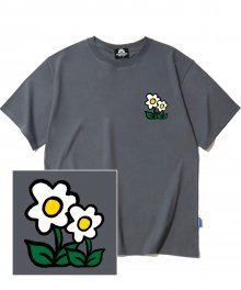 DOUBLE FLOWER LOGO 티셔츠 - 그레이