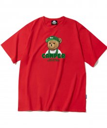 CAMPER BEAR GRAPHIC 티셔츠 - 레드